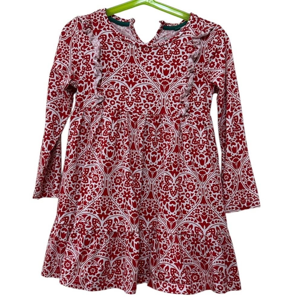 Mini Boden Red and White Floral Knee-Length dress